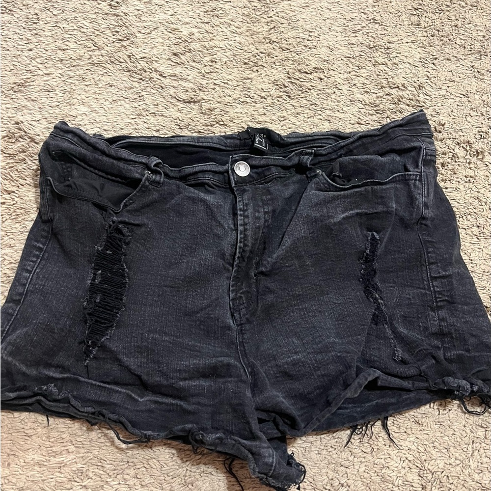 Forever 21 Black Distressed Jean Shorts two pairs!